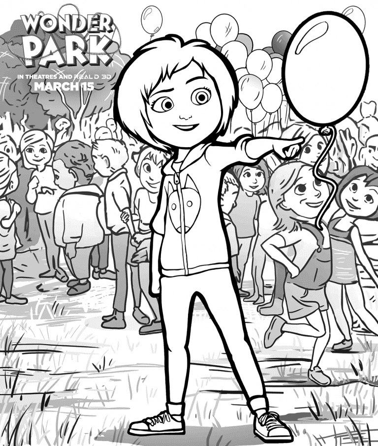 Çocuklar İçin Harikalar Parkı Boyama Sayfaları 